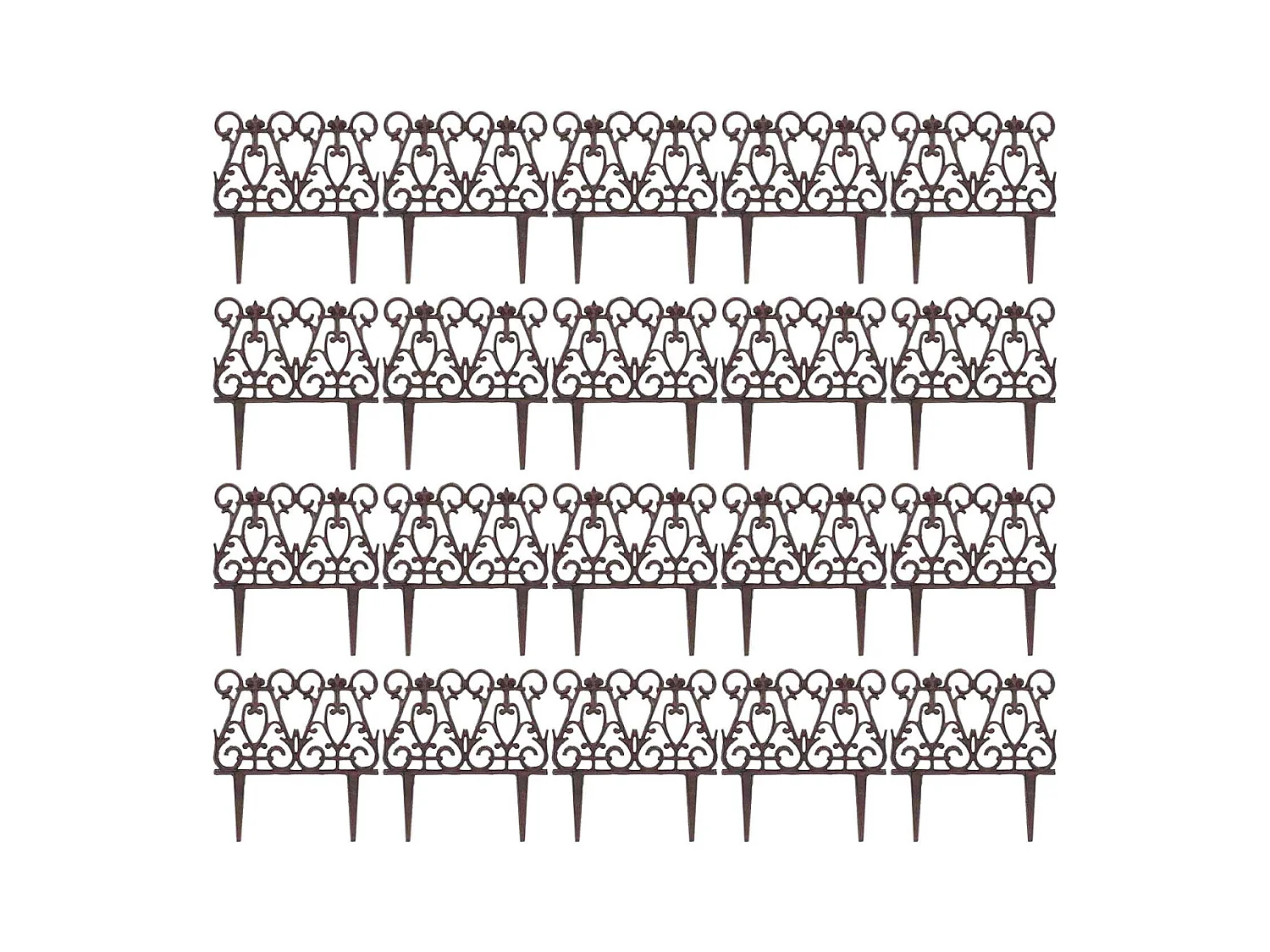 Bordure de jardin en fonte victorienne Lot de 20