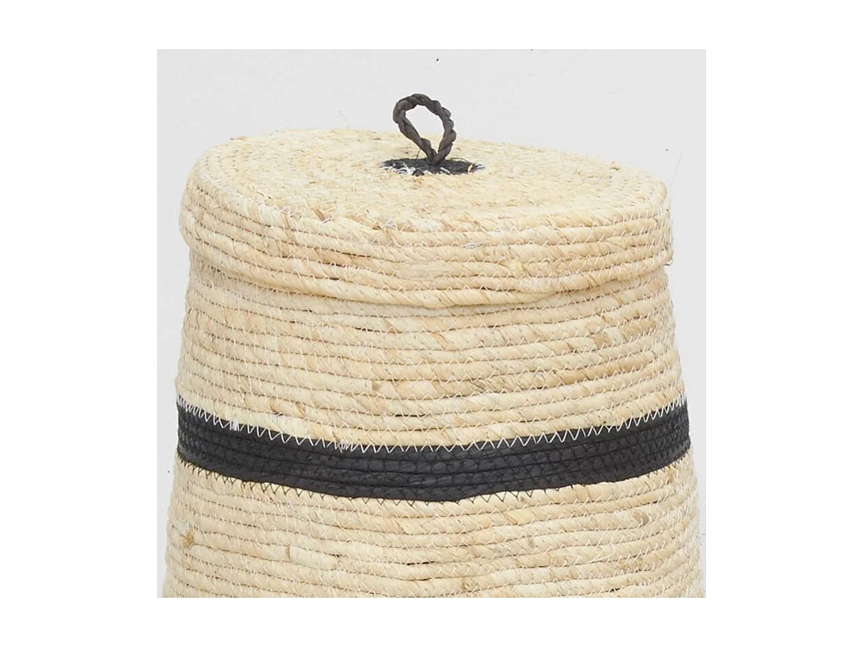 Coffres de rangement en maïs naturel et noir (lot de 3)