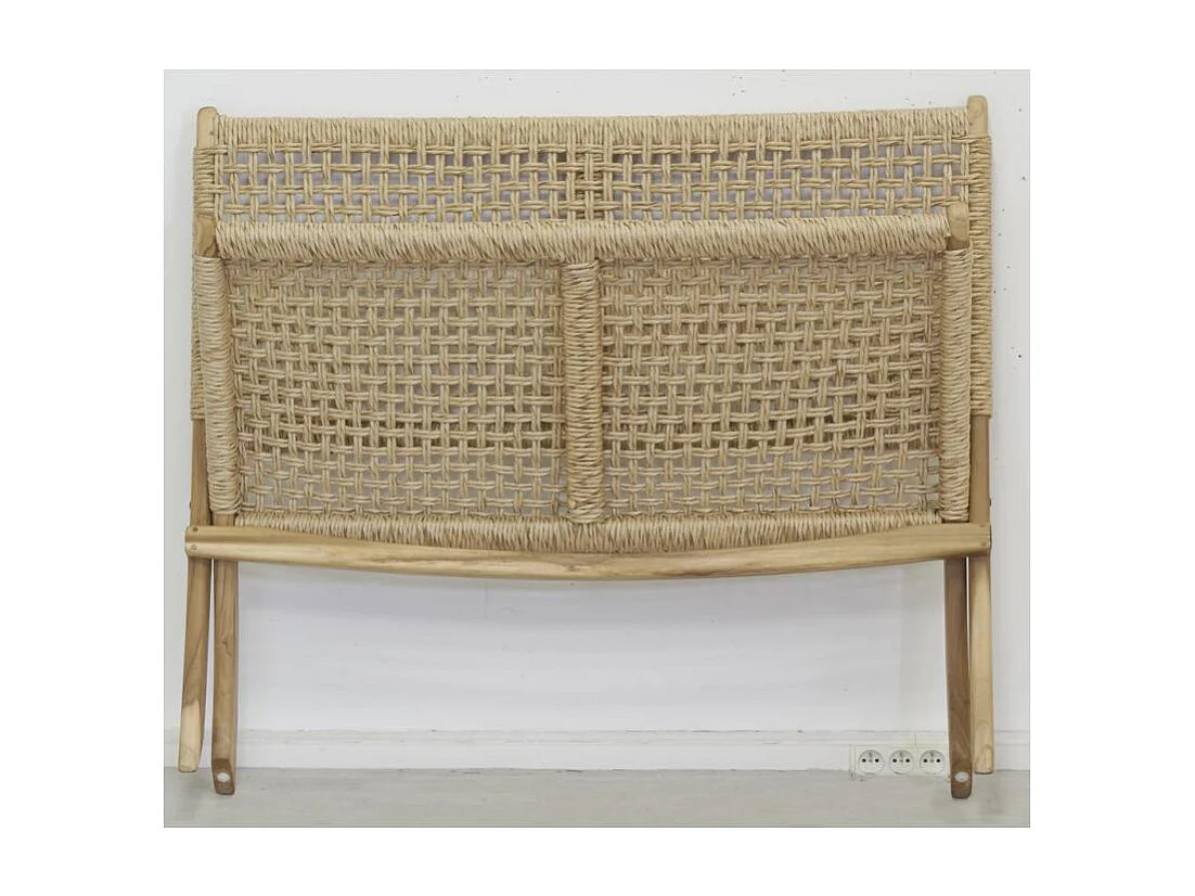 Banc pliant en teck et rotin synthétique beige BAIA Baia