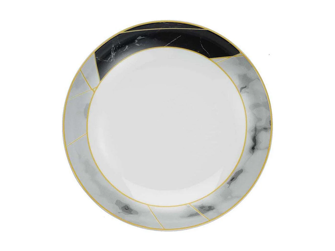Service de table en porcelaine motifs géométriques 24 pièces
