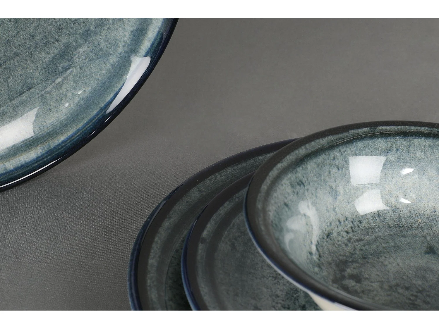 Set vaisselle service dîner 24 pièces Murrina 100% Porcelaine Bleu