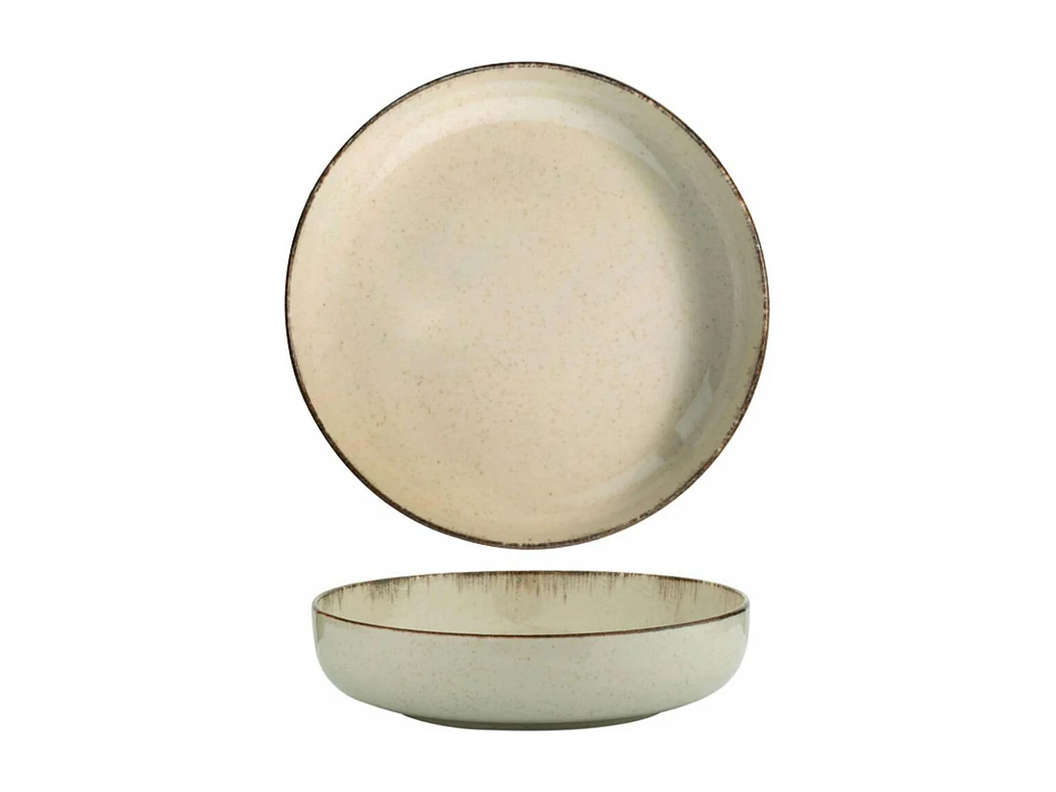 Service de table en porcelaine Point 24 pièces Cannelle