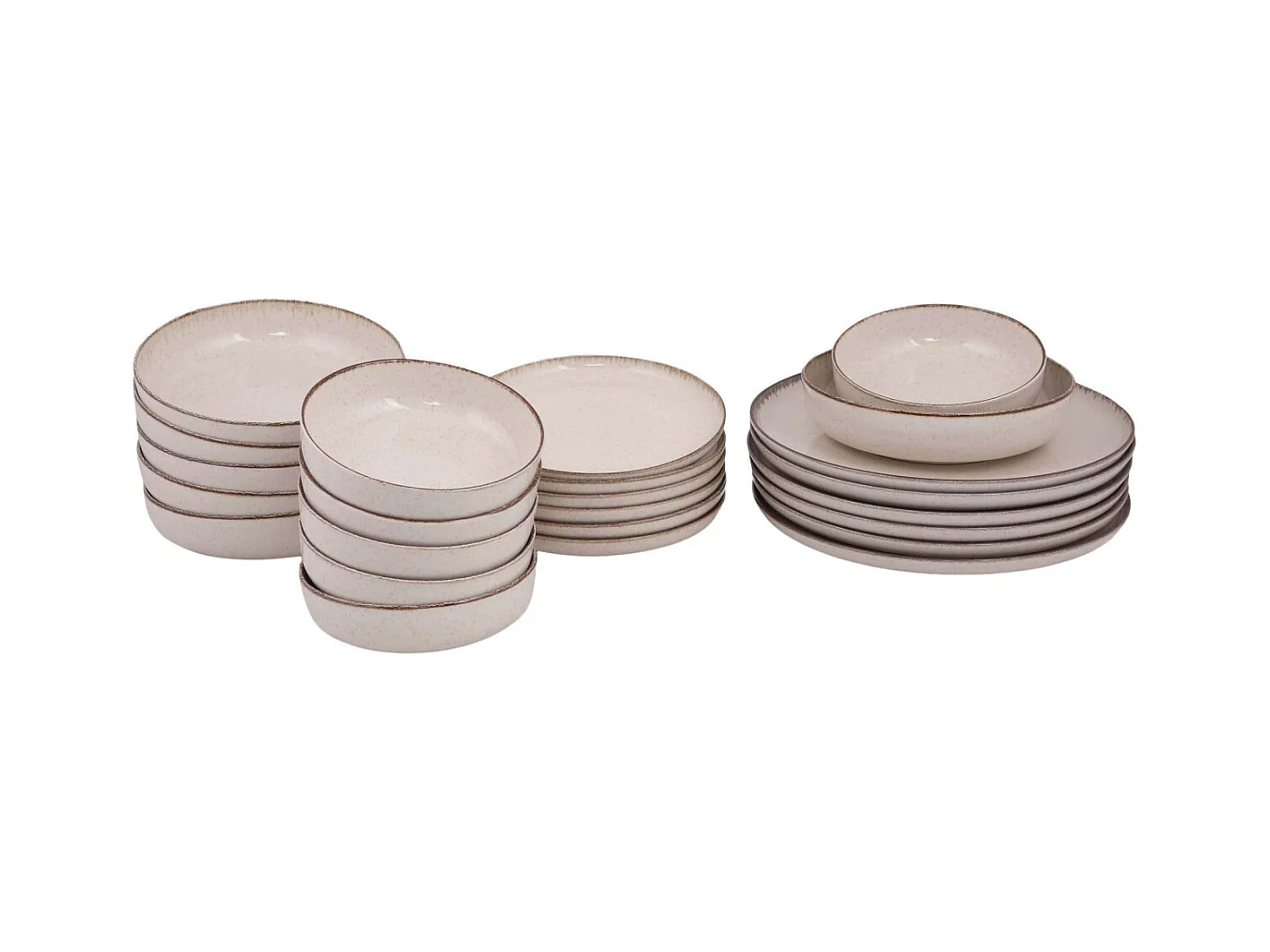 Service de table en porcelaine Point 24 pièces Cannelle