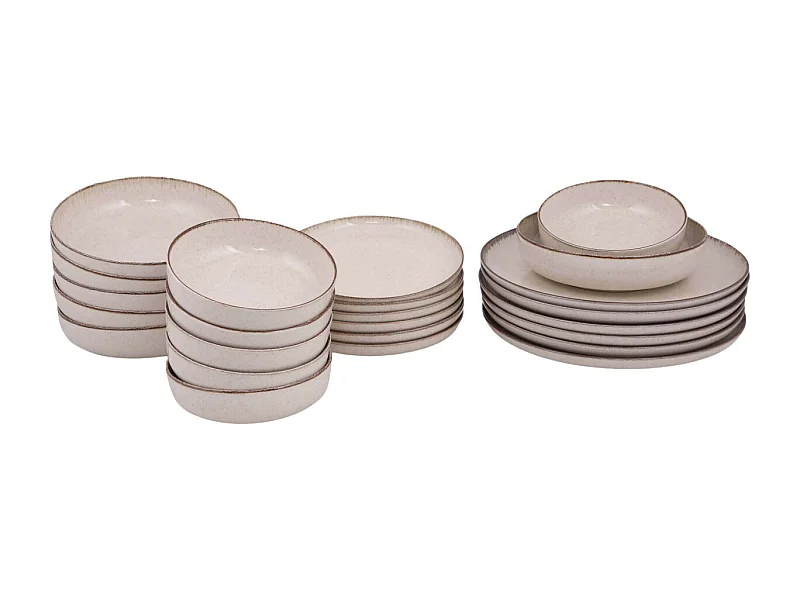 Service de table en porcelaine Point 24 pièces Cannelle
