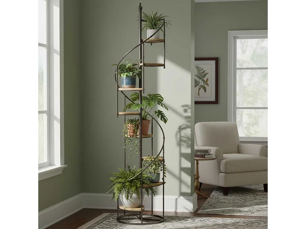 Étagère escalier en bois et métal 43 x 43 x 190 cm