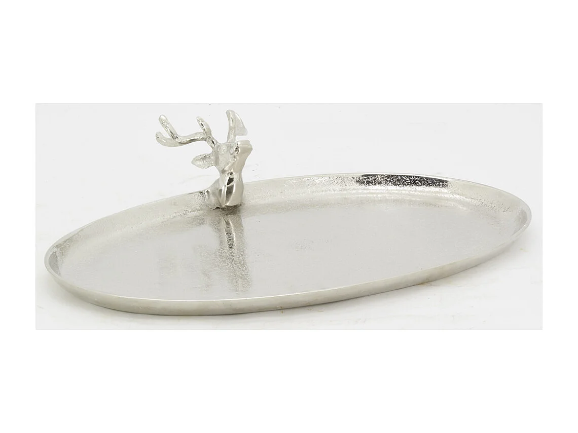 Plateaux ovales en aluminium Cerf (lot de 2)
