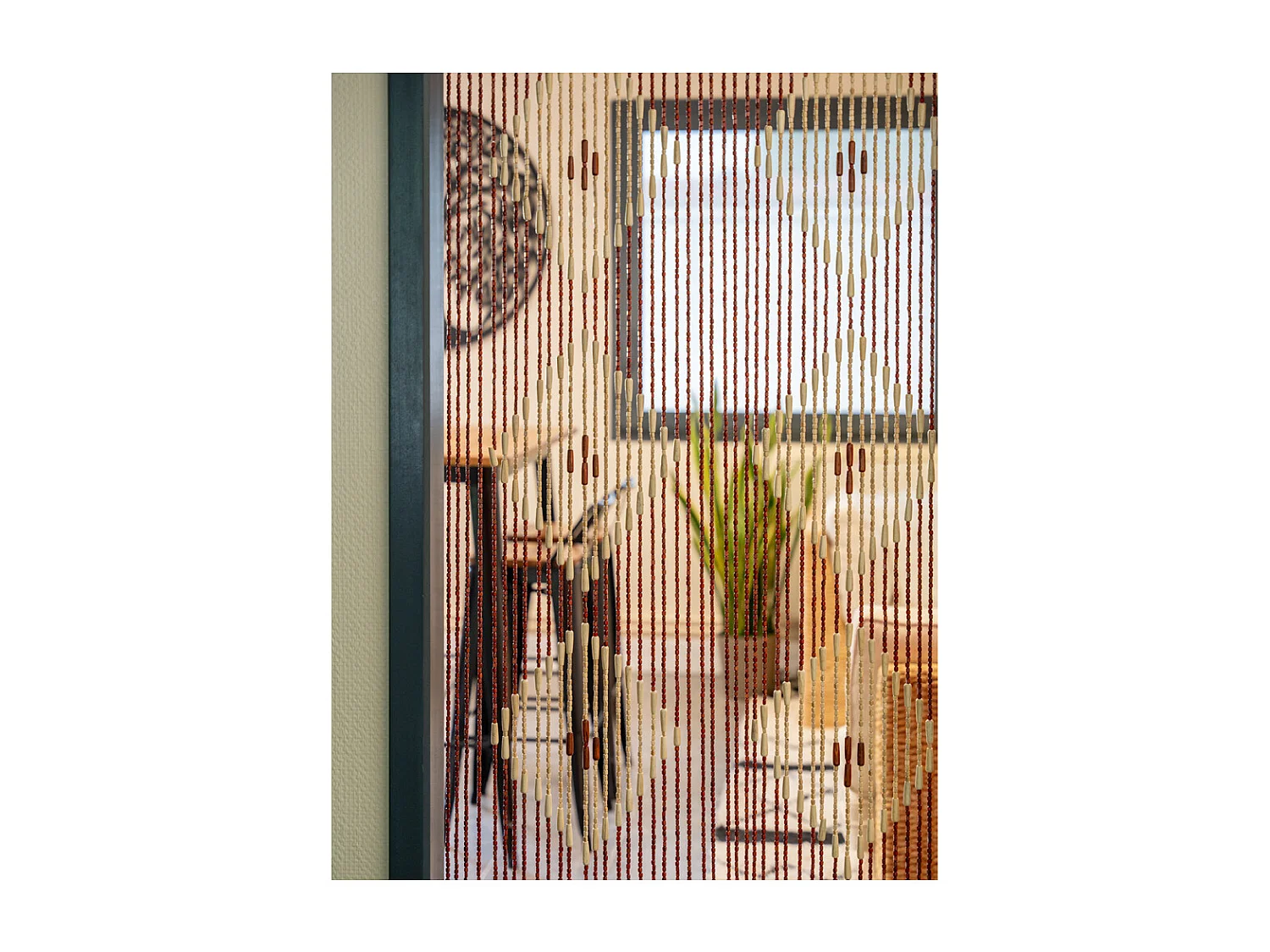 Rideau de porte en bois Losange