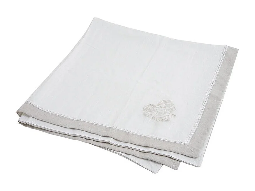 Centre de table en lin Coeur