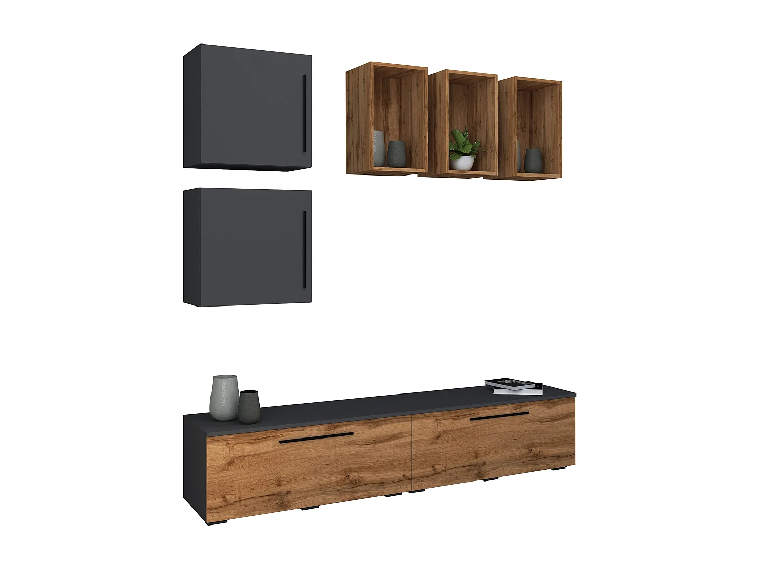 Schrankwand Wohnzimmer Anbauwand Wohnwand Arila L