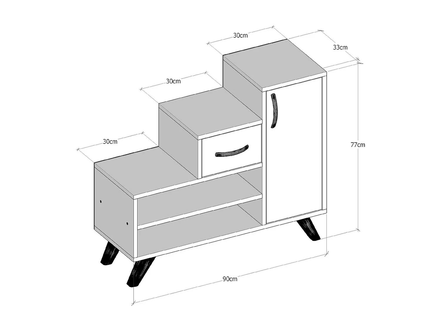 Meuble d'entrée en aggloméré Sonoma