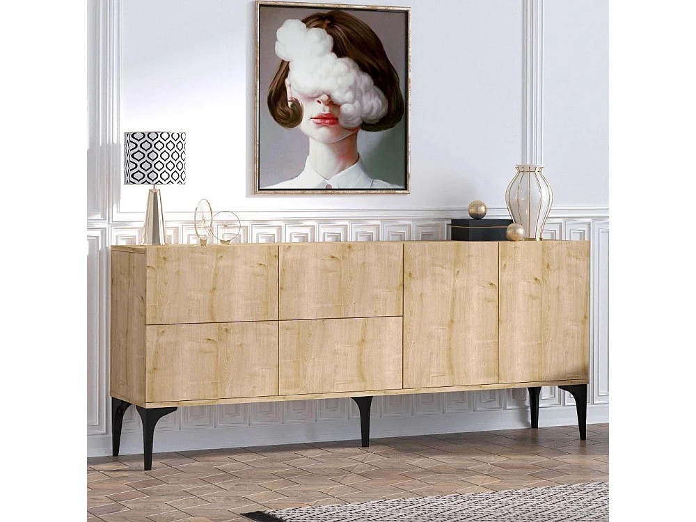 Buffet 6 Türen Eiche Saphir Dekor L180 cm - Laika