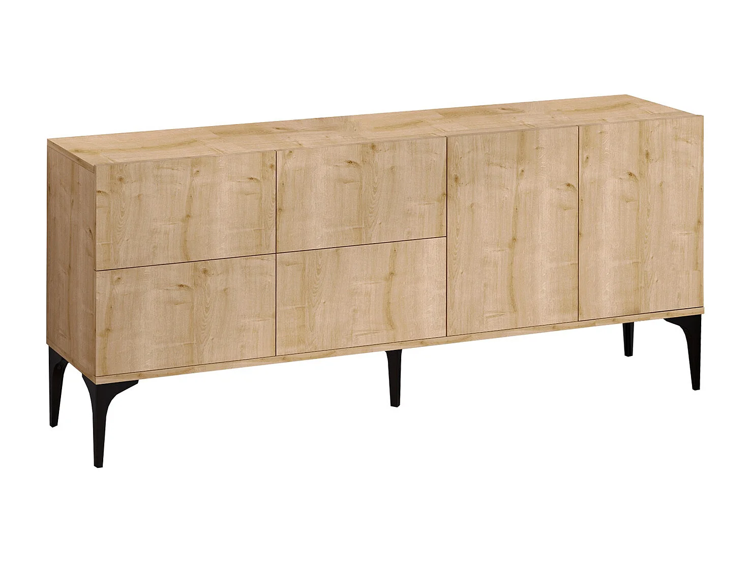 Buffet 6 Türen Eiche Saphir Dekor L180 cm - Laika