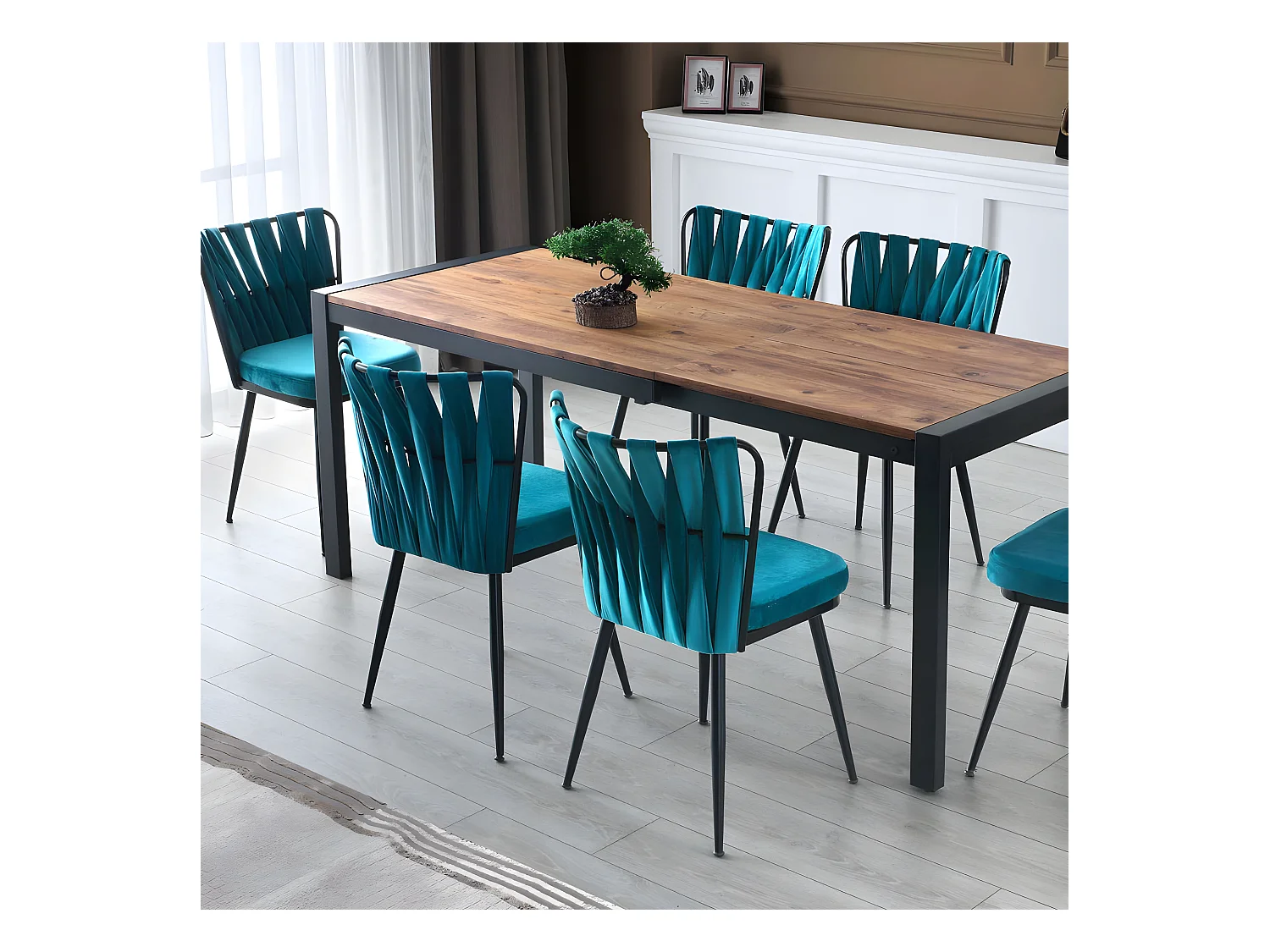 Sika industriële uitschuifbare eettafel 120/187 cm
