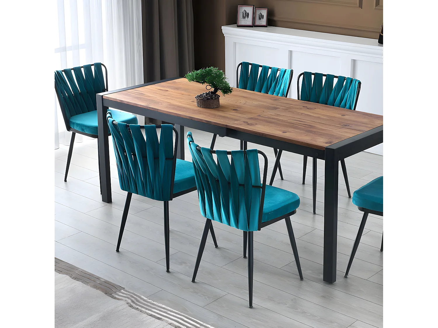 Sika industriële uitschuifbare eettafel 120/187 cm