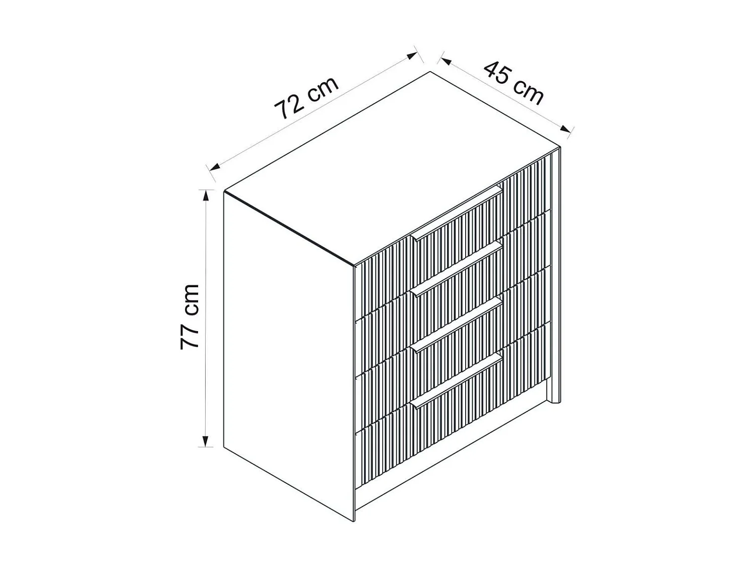 Cómoda Kale Lux 7939 piedra 72x77x45 cm