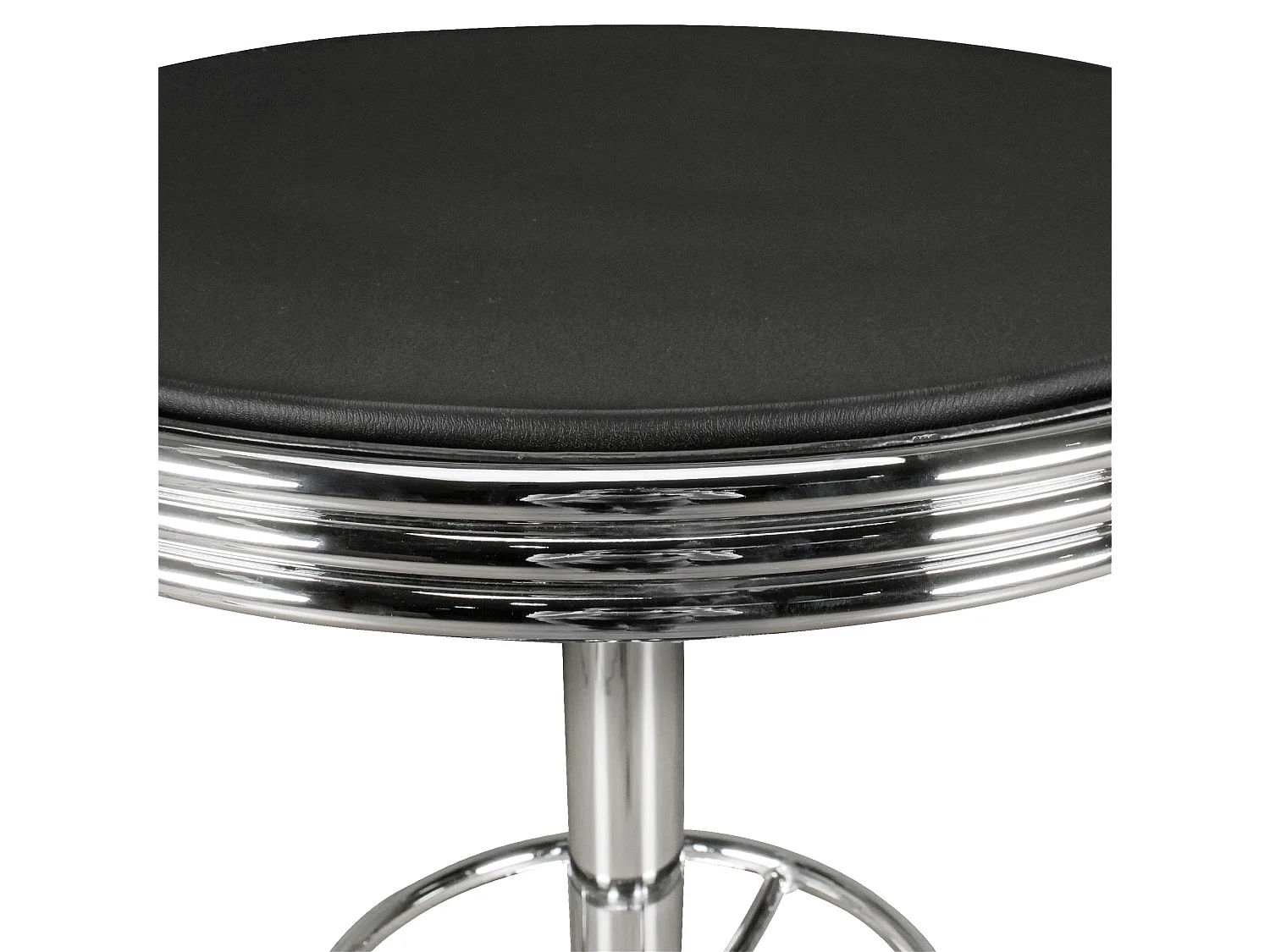 Bartisch Ø 60 cm American Diner Schwarz / Alu Design Bistrotisch Stehtisch rund
