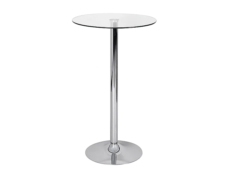 Stehtisch Bartisch Bistrotisch Imbisstisch Metall Chrom Glas Rund 60 cm