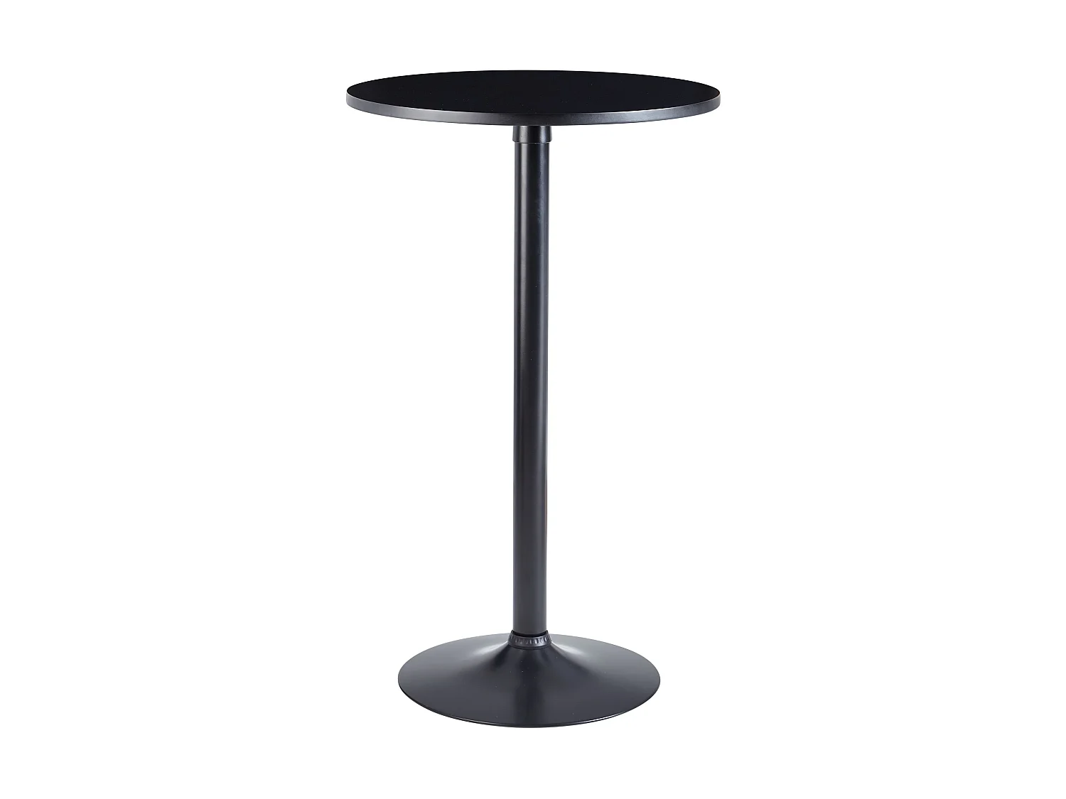 table de bar table haute noire Ø 60 cm table bistrot métal / bois table ronde