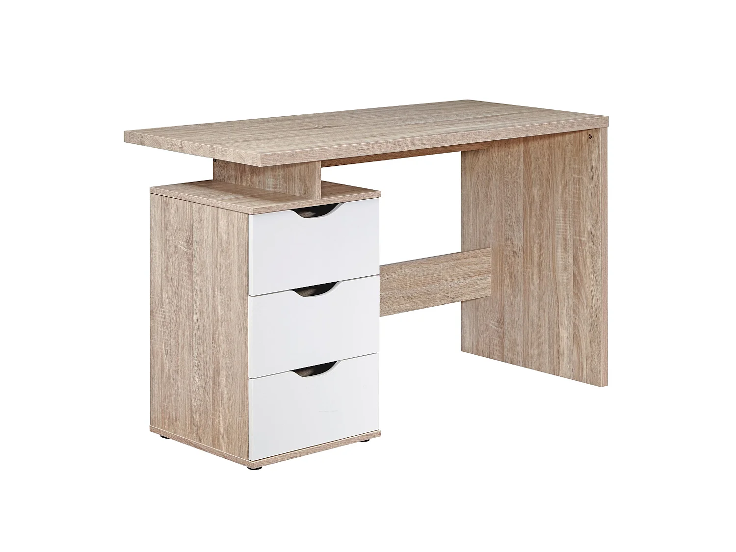 Table de bureau 120x76x53cm Table PC Table d'ordinateur Sonoma / Blanc