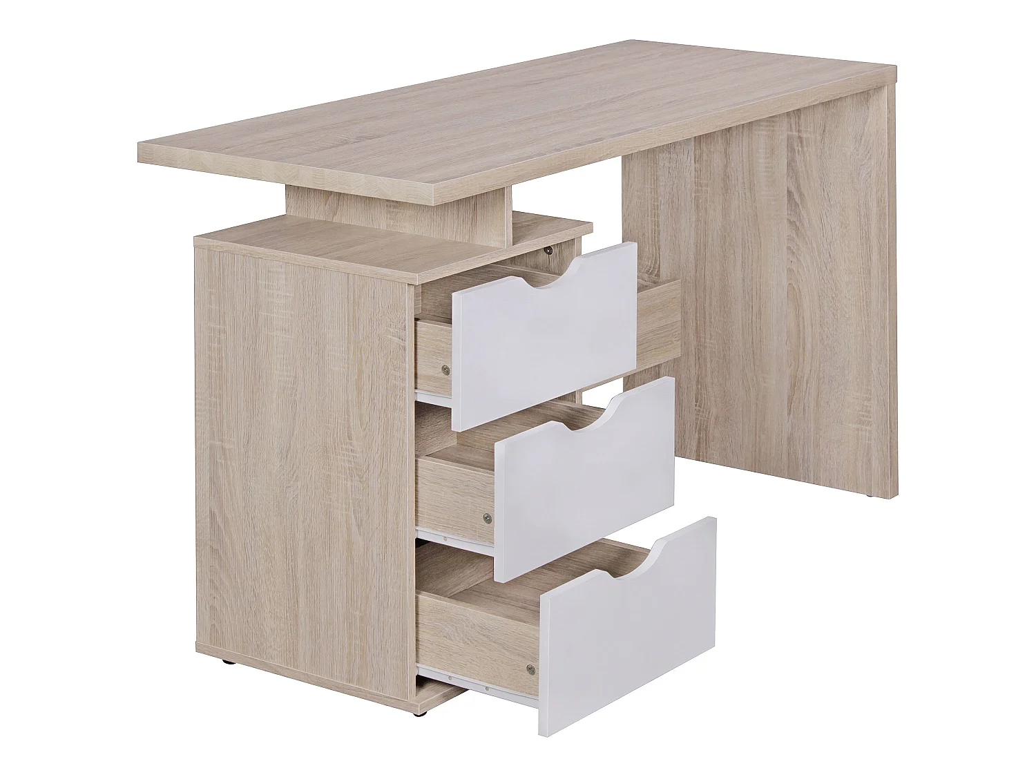 Schreibtisch MASSA mit Container Sonoma Computertisch Bürotisch 120cm 3 Schübe