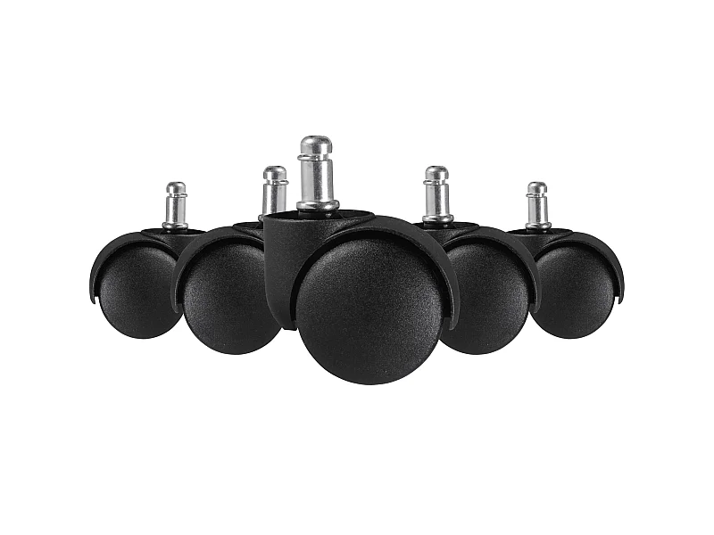 Jeu de 5 roues  pour chaises de bureau 11 rouleaux de tapis 50 mm