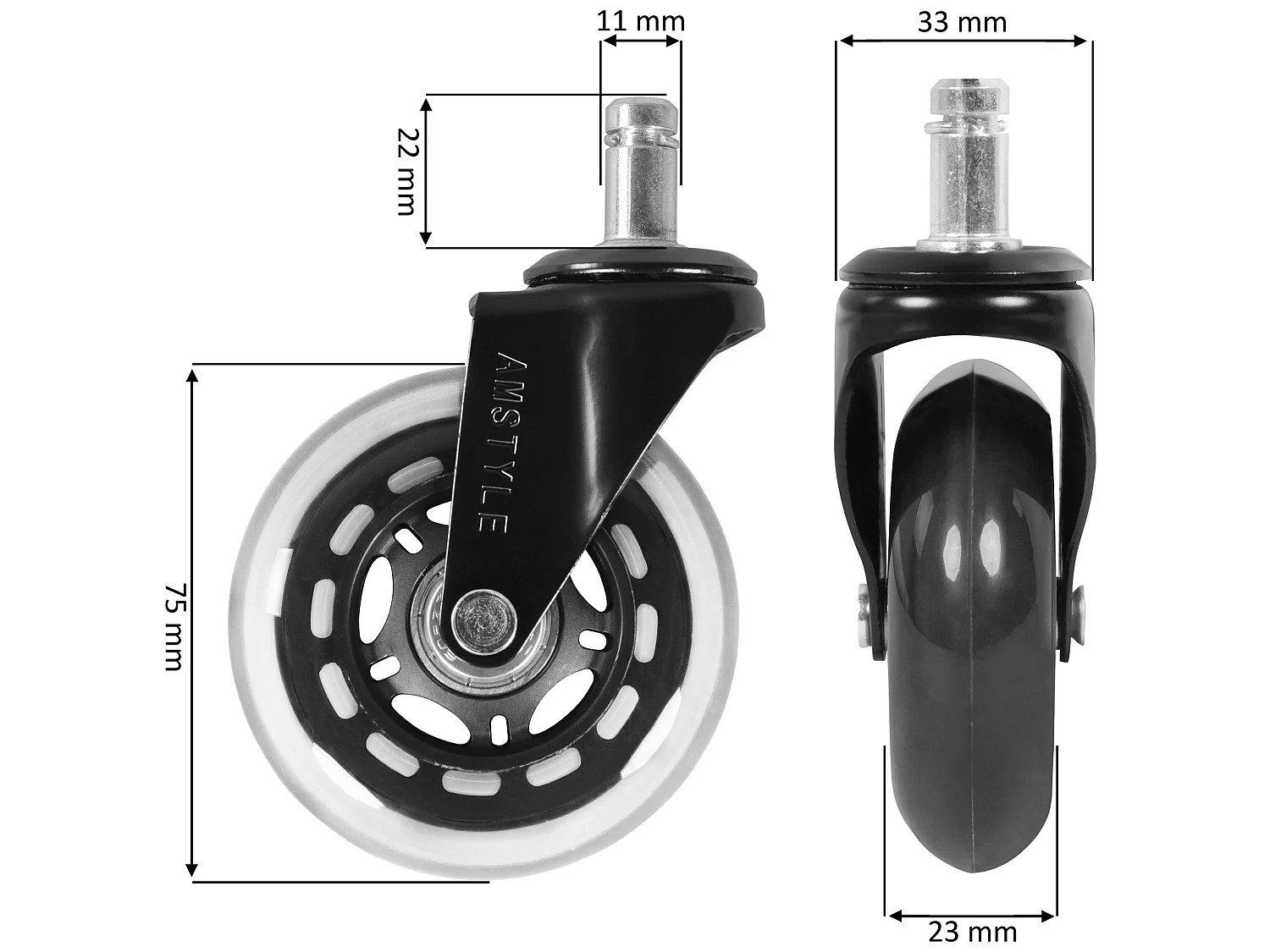 Ensemble de cinq pièces rôles chaise de bureau rôles universels lisse