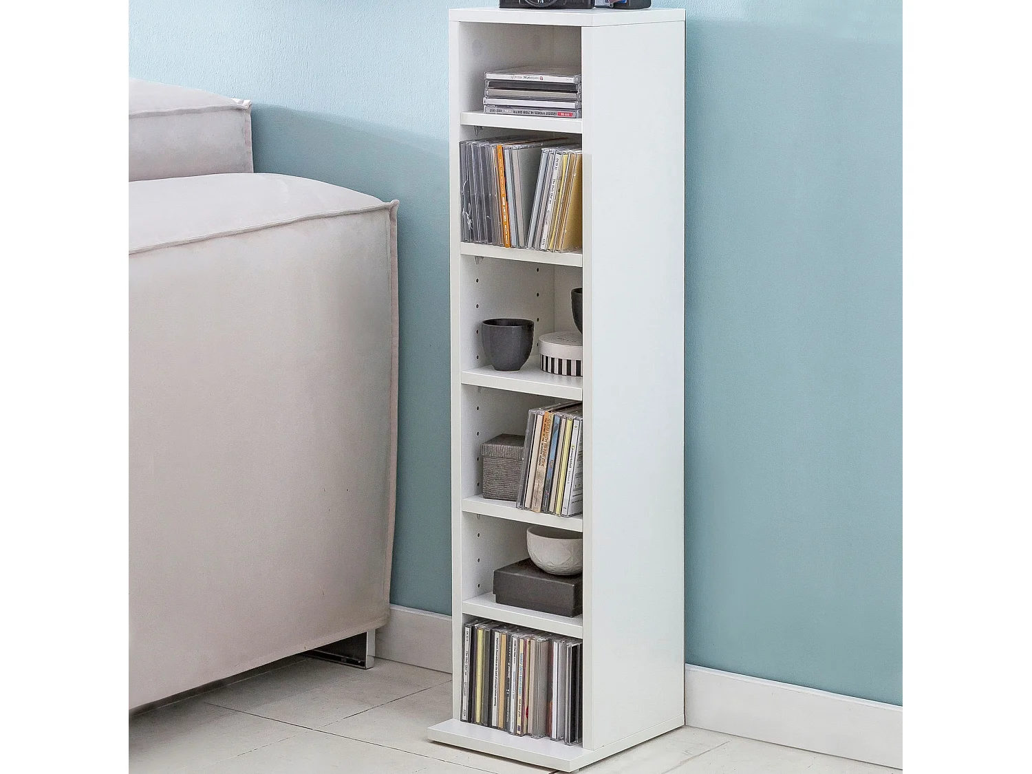 CD Aufbewahrung DVD Ständer Regal Turm Tower Archivierung Nischenregal