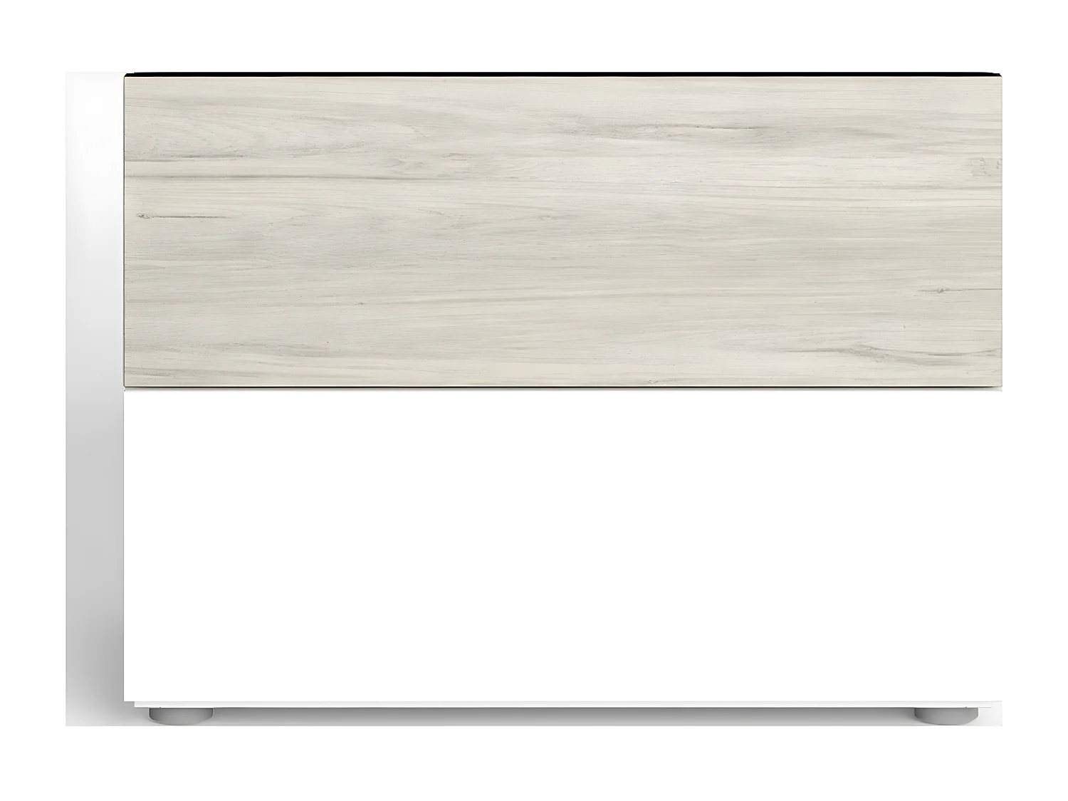 Table de chevet 2 tiroirs blanc et effet bois 54 cm - Arizona