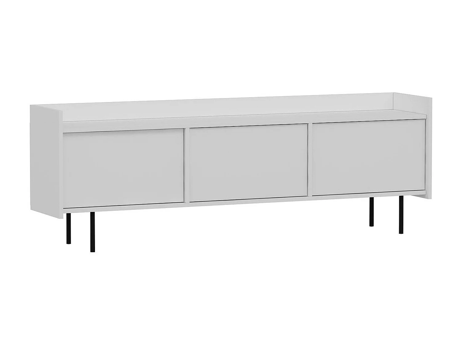 Mesa de tv Kailua 956, Negro|Blanco, Número de puertas: 3.00, 184x63x37cm