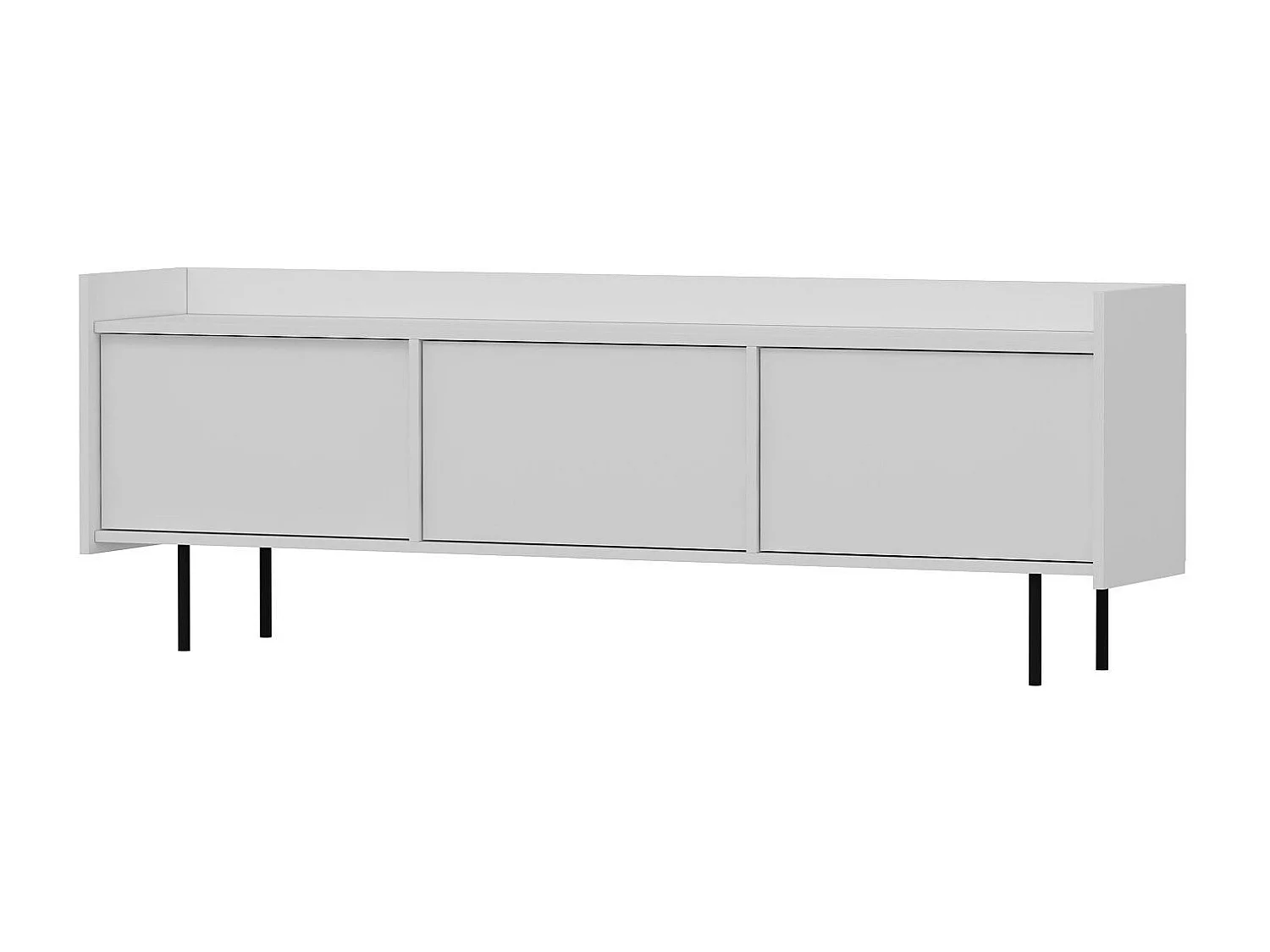 Mesa de tv Kailua 956, Negro|Blanco, Número de puertas: 3.00, 184x63x37cm