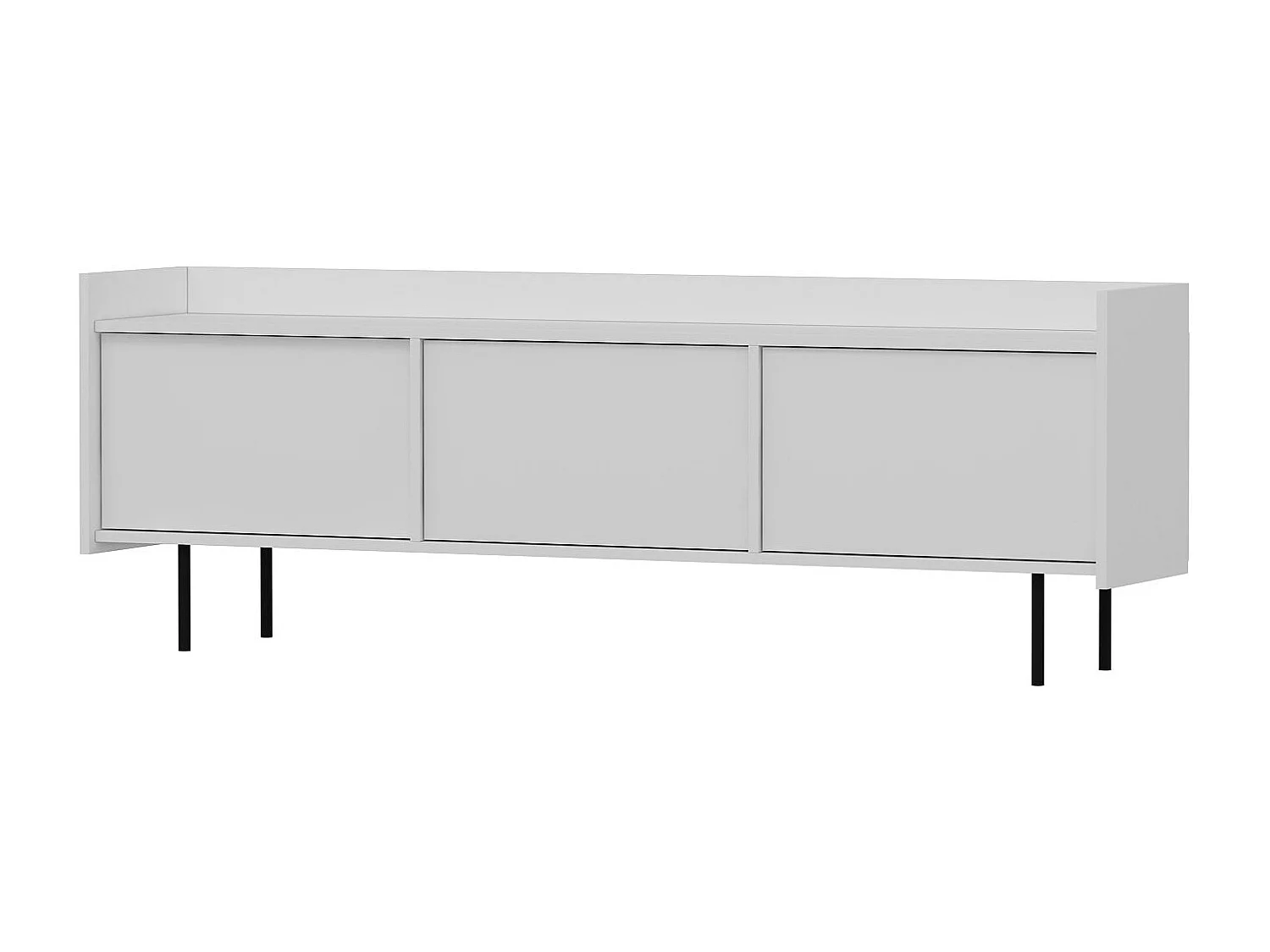 Mesa de tv Kailua 956, Negro|Blanco, Número de puertas: 3.00, 184x63x37cm