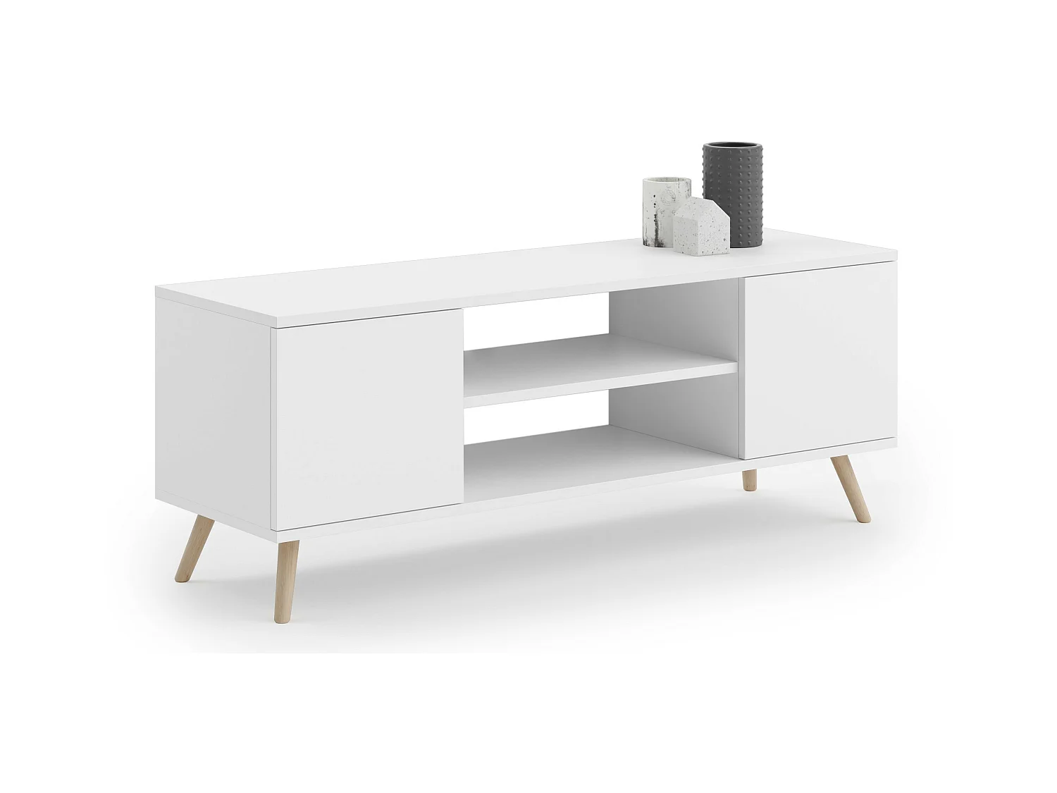 Meuble TV style scandinave FLINT TV - Blanc