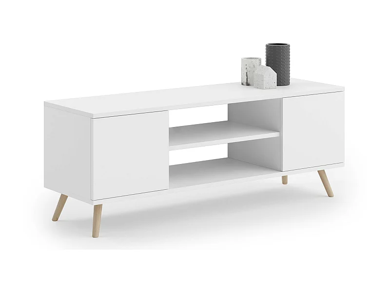 Meuble TV style scandinave FLINT TV - Blanc