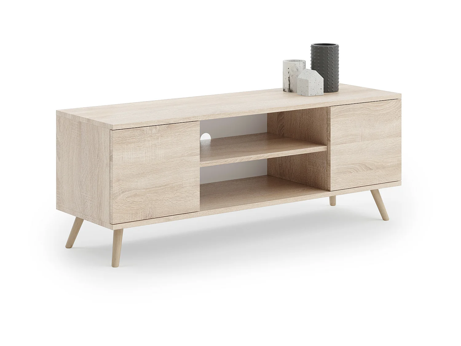 Meuble TV style scandinave FLINT TV - Chêne claire