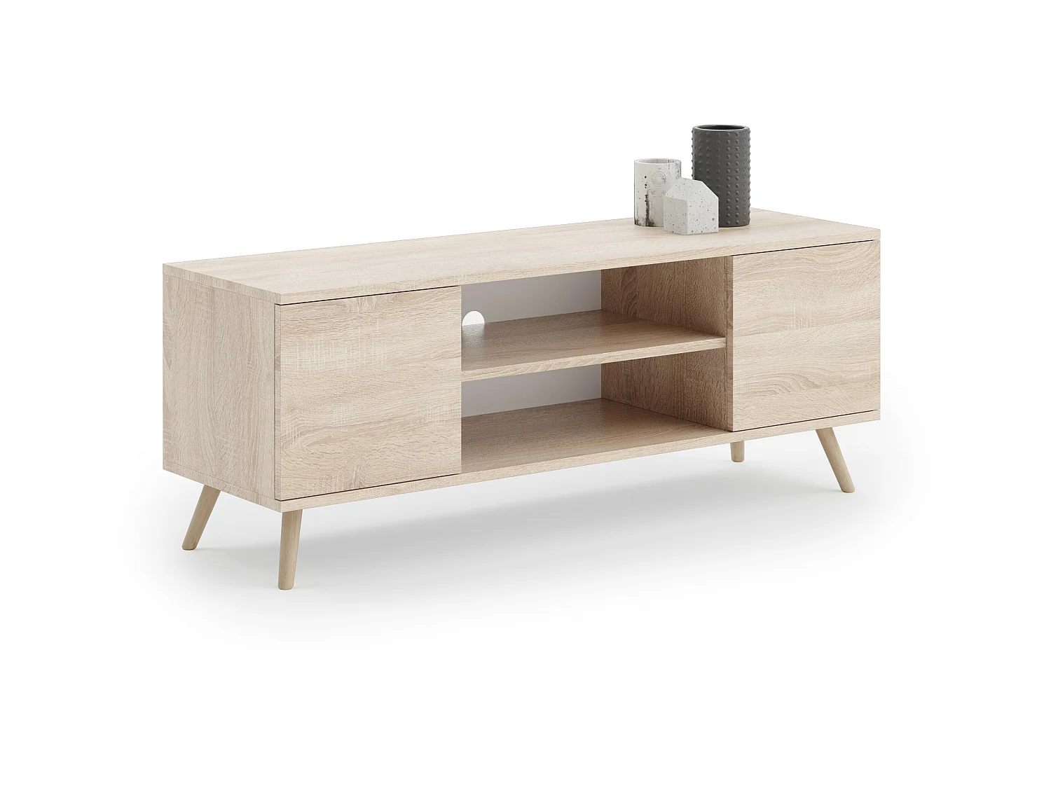 Meuble TV style scandinave FLINT TV - Chêne claire