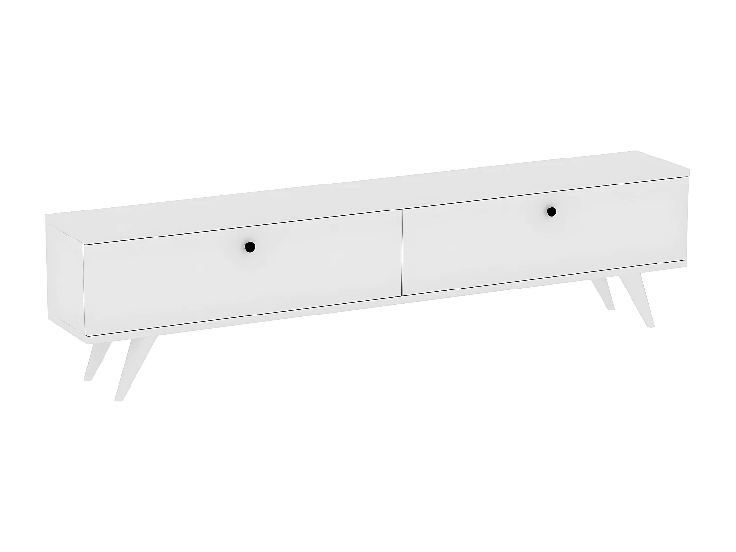 TV-Ständer – 160 cm x 40 cm x 25 cm – Weiß – Melaminbeschichtete Spanplatte