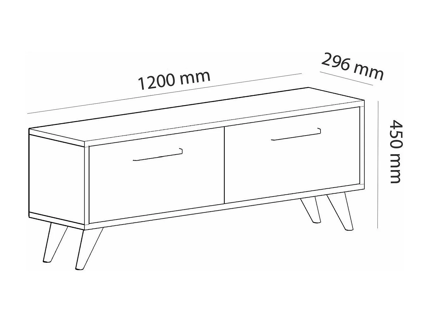 Mesa de tv Kailua 616, Blanco, Número de puertas: 2.00, 120x45x30cm