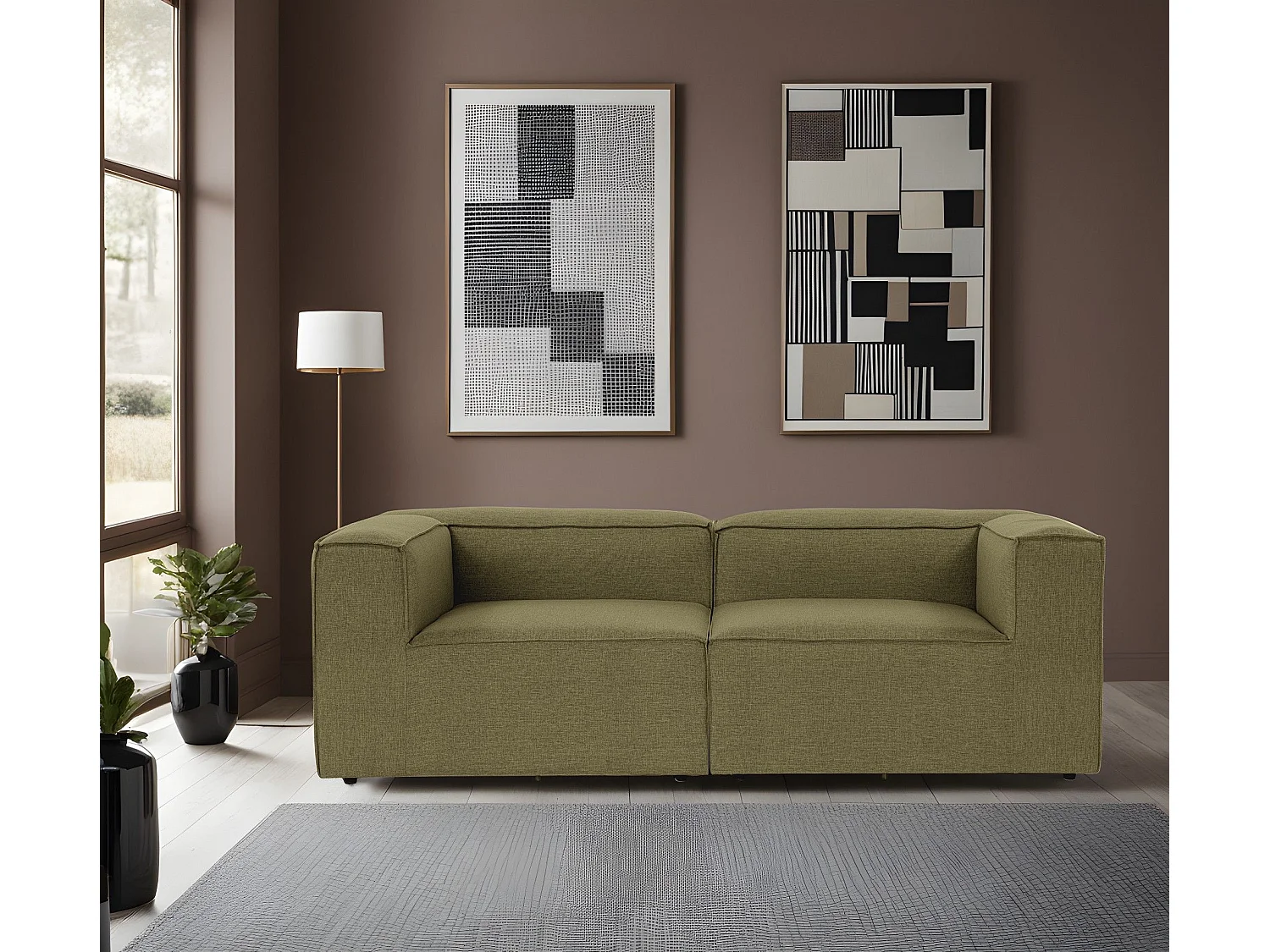 Canapé 2 places Biglo Lin Vert