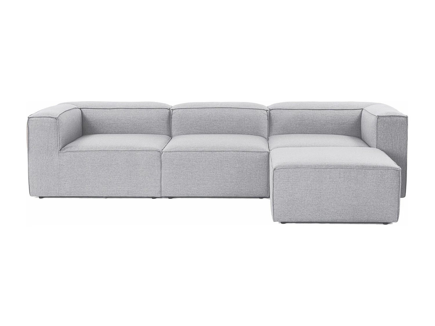 Canapé d'angle à droite Biglo Tissu Gris