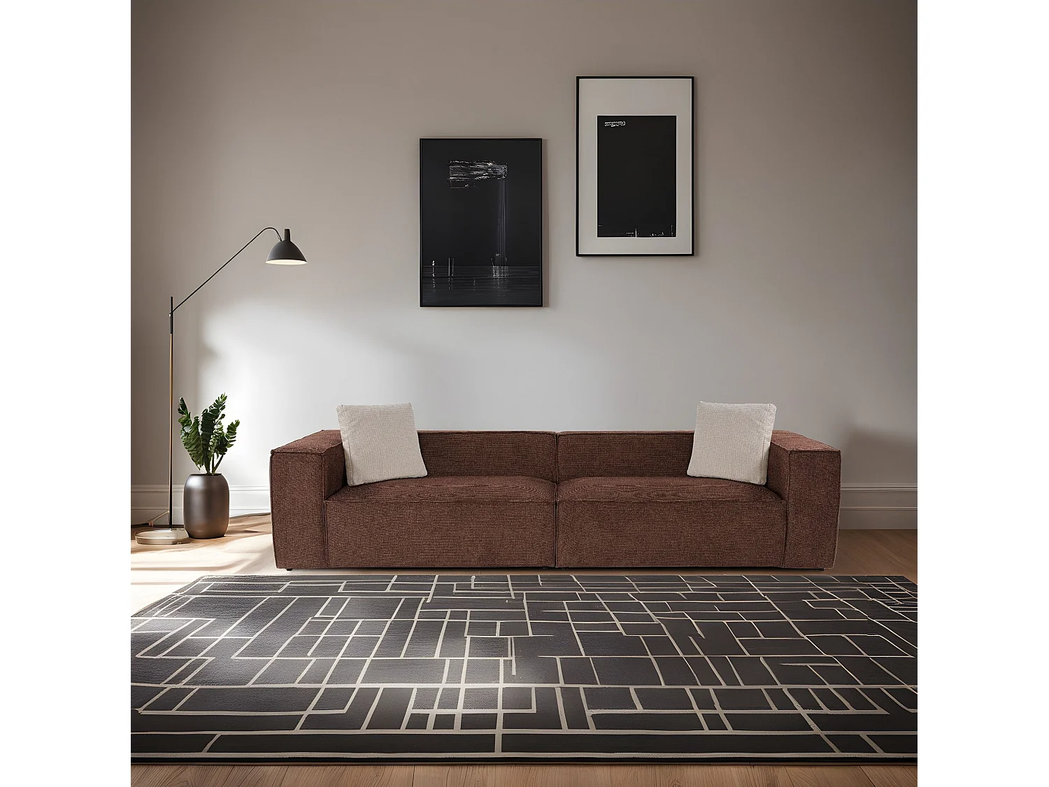 Canapé 2 places Siges Lin Marron