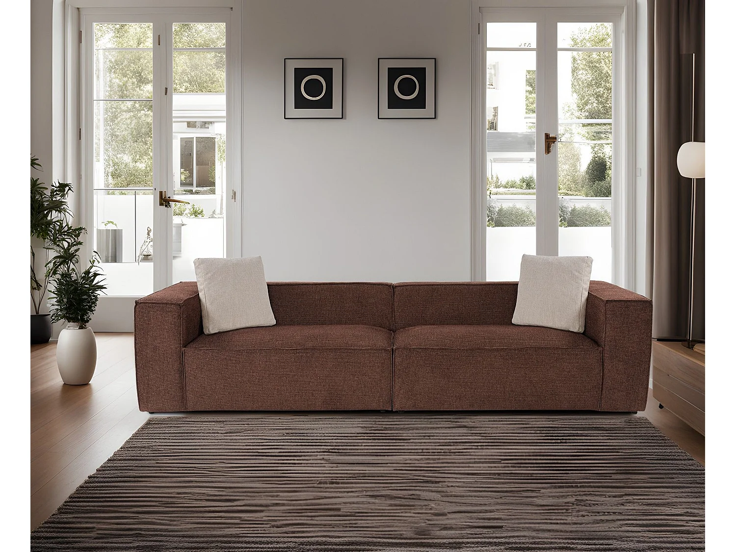 Canapé 2 places Siges Lin Marron