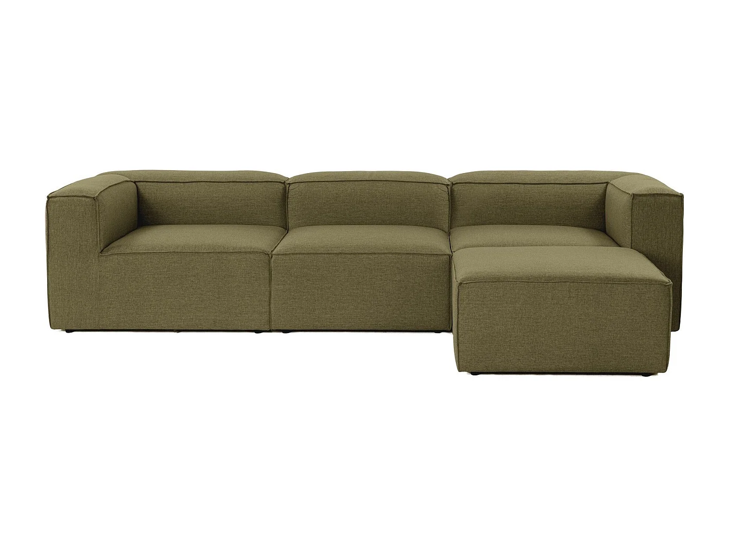 Canapé d'angle à droite Biglo Tissu Vert