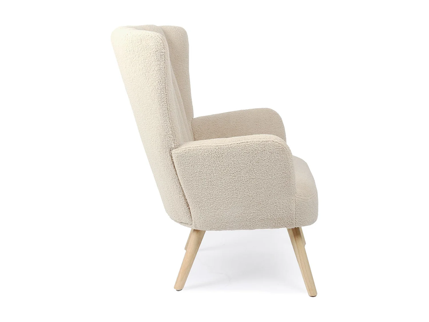 Poltrona scandinava Vidal Tessuto Bouclette Beige