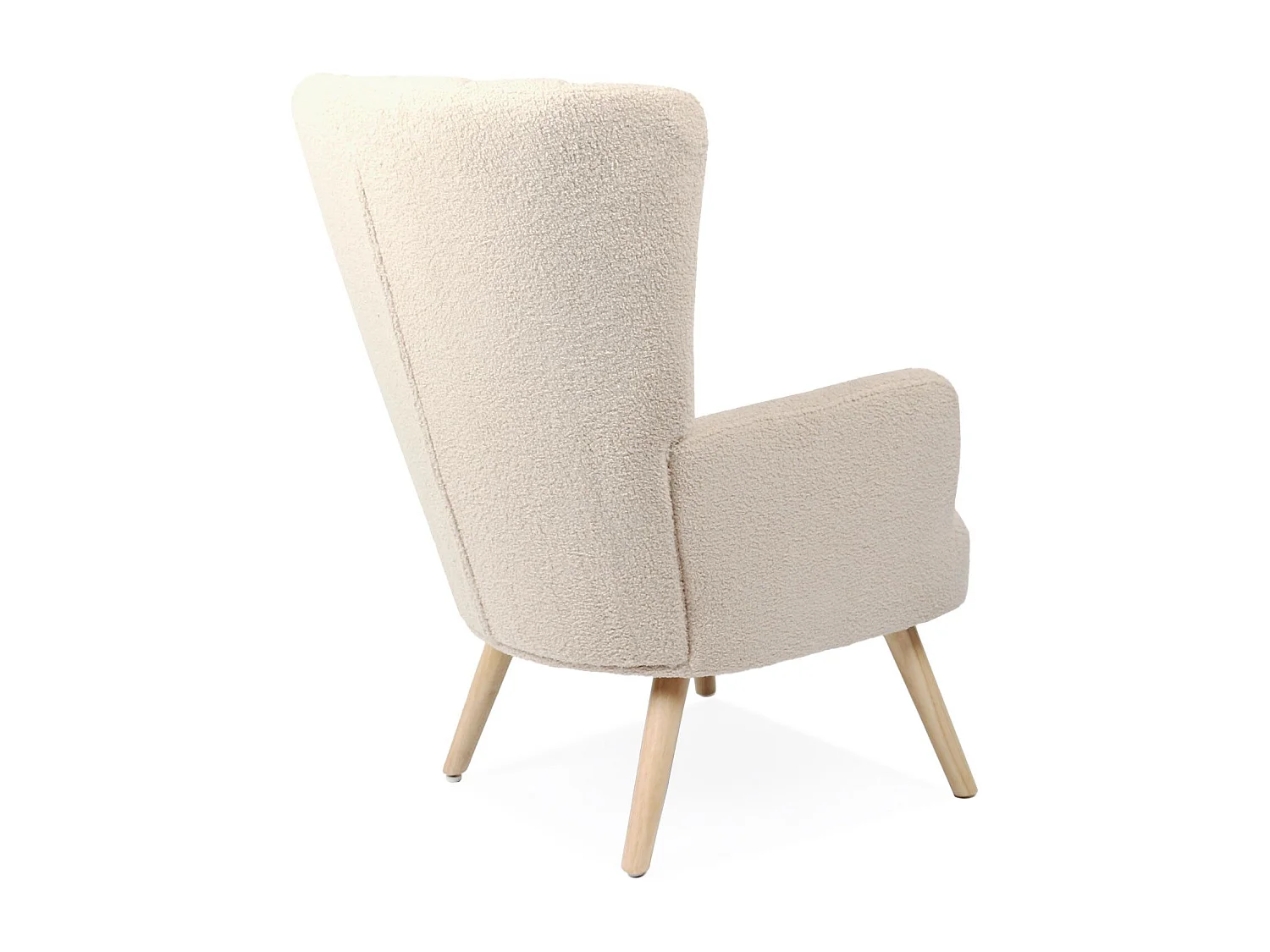 Poltrona scandinava Vidal Tessuto Bouclette Beige