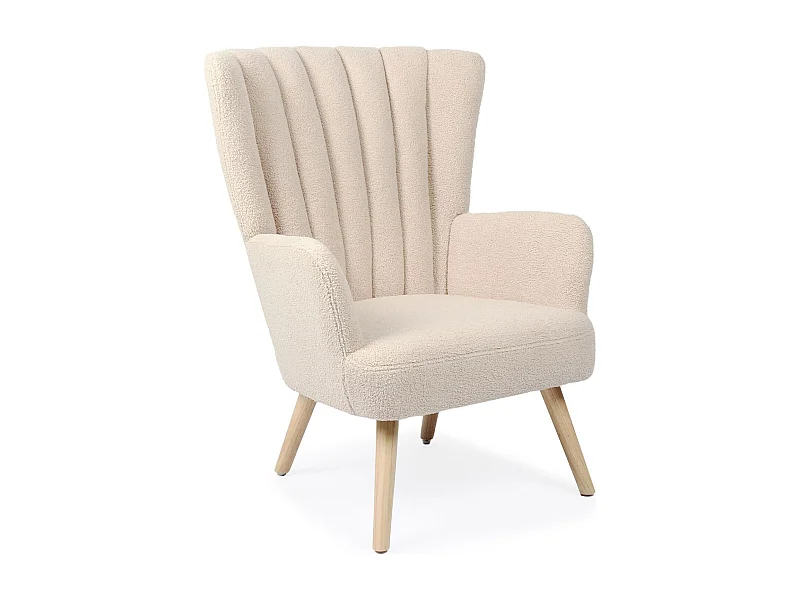 Fauteuil scandinave Vidal Tissu Bouclette Beige