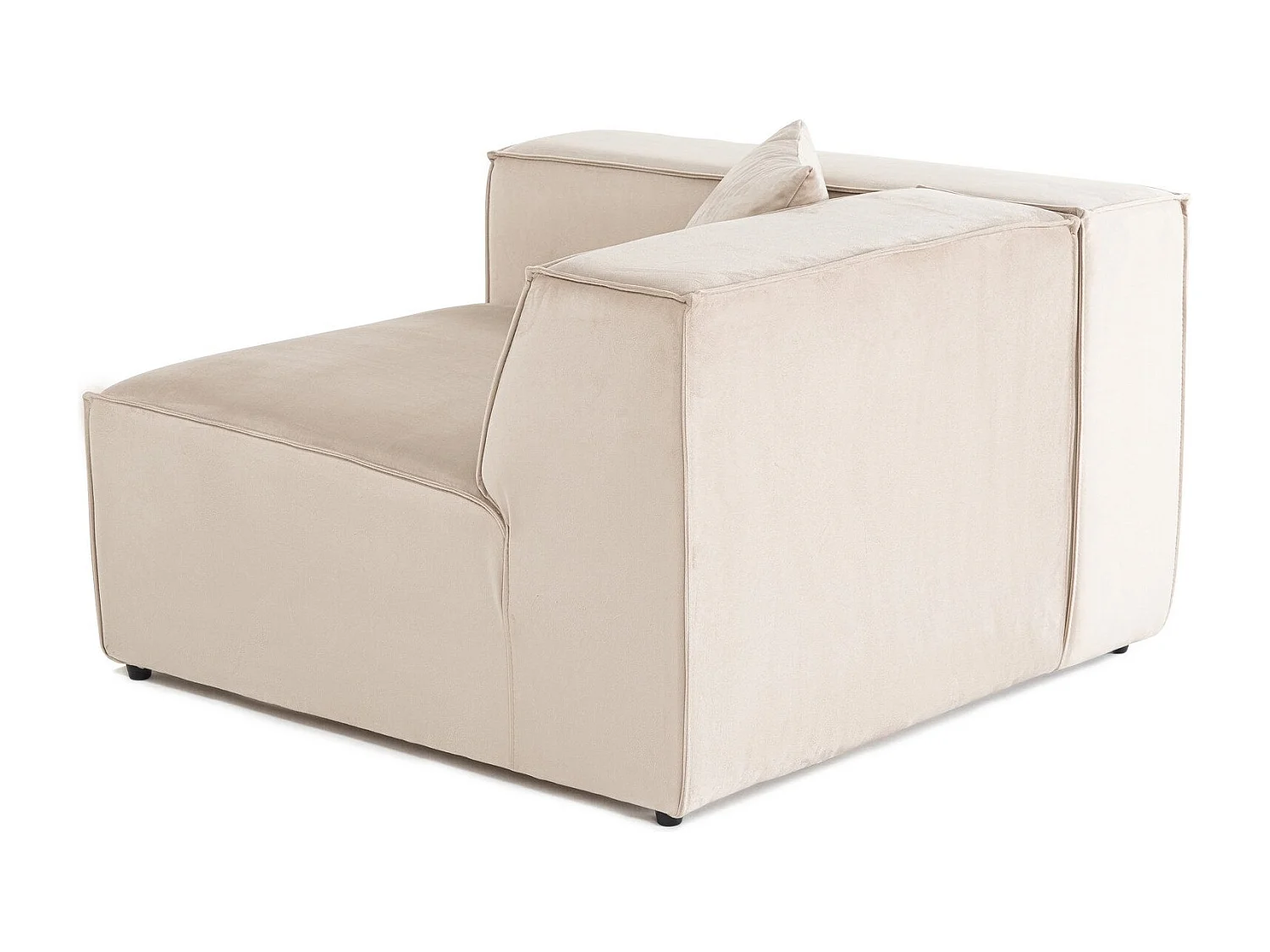 Elegante sillón de 1 plaza, lino crema, 110 x 108 x 65 cm | Estructura 100% madera de carpe, espuma DNS 32, patas de plástico | Incluye cojí