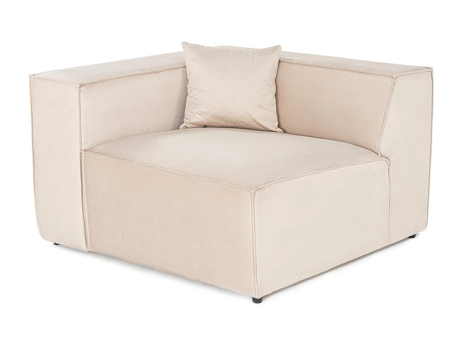 Fauteuil d'angle à gauche avec coussin Siges Velours Blanc crème