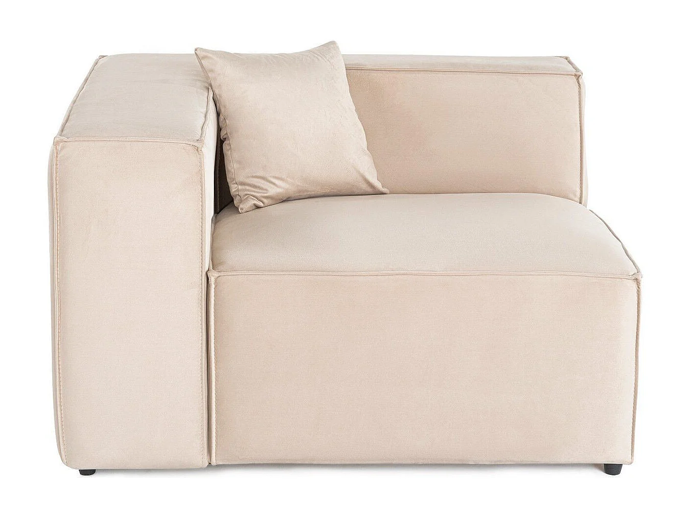 Fauteuil d'angle à gauche avec coussin Siges Velours Blanc crème