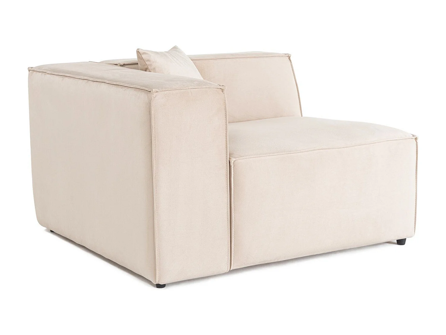 Fauteuil d'angle à gauche avec coussin Siges Velours Blanc crème
