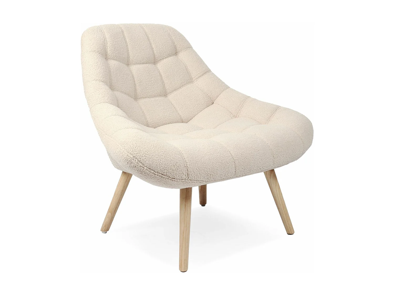 Fauteuil scandinave Danios Tissu bouclette Beige